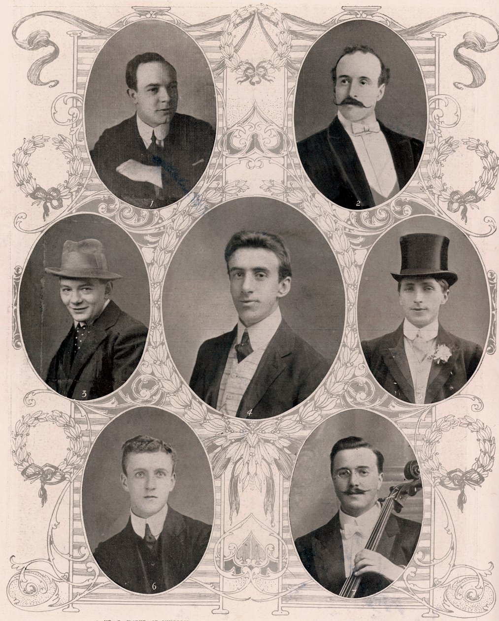 Seven of the eight members of the ship