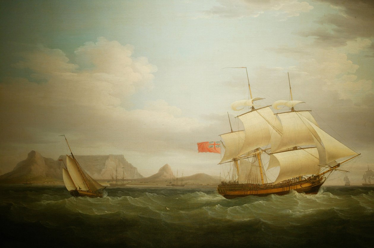 Ship in Front of Cape Town in South Africa by Unbekannter Künstler