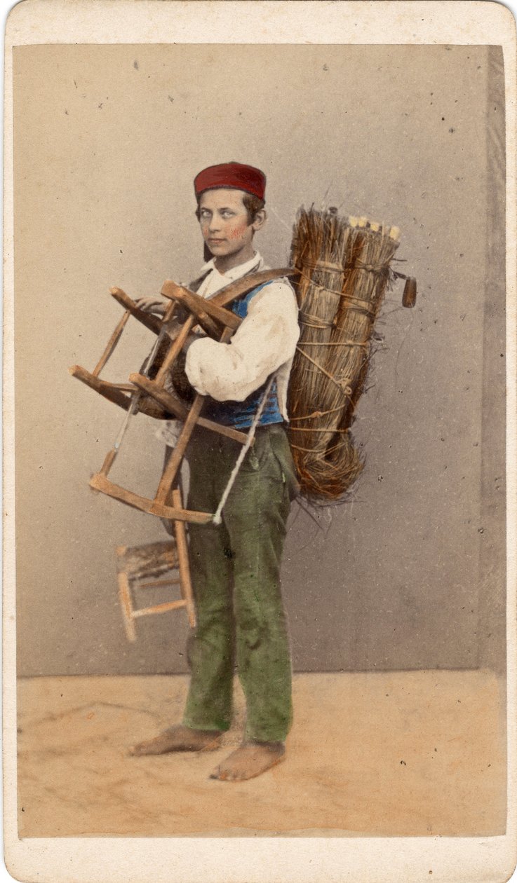Small Trades: Portrait of a Young Chair Refiller, Venice - 19th Century by Unbekannt