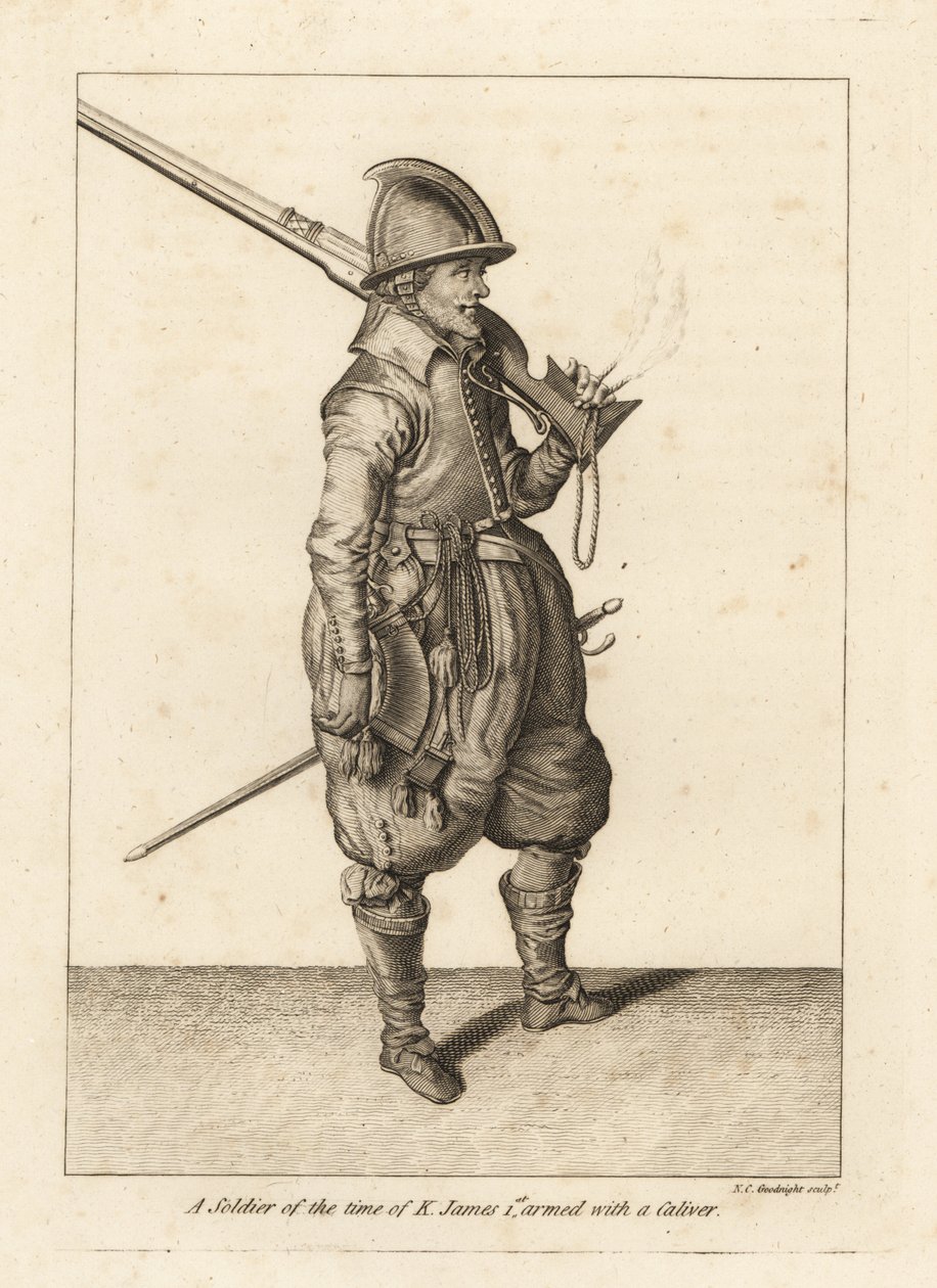 Soldier of the Time of King James I Armed with a Caliver or Arquebus by Unbekannt