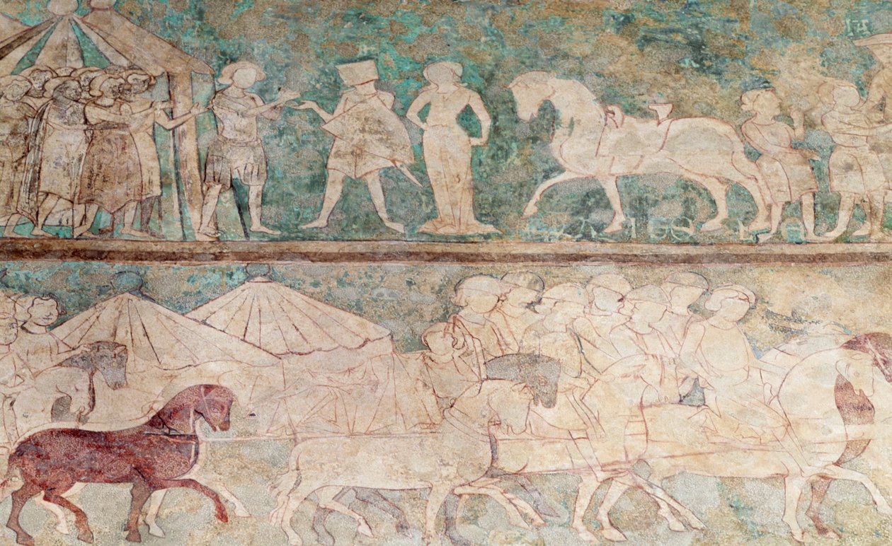 Aragon, Saragossa, Aljaferia Palace, Fresco (detail) by Benjamin Baud