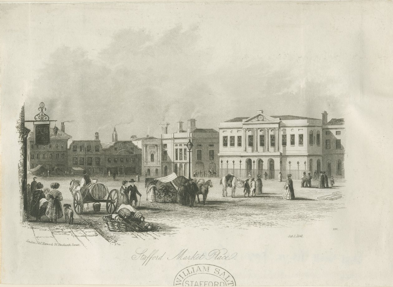 Stafford - Market Place (engraving) by Unbekannt