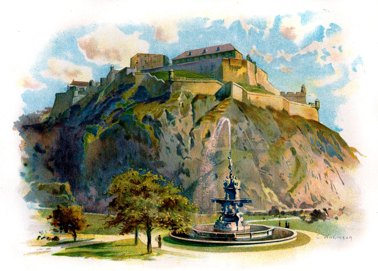 The Castle Rock, Edinburgh by Unbekannter Künstler