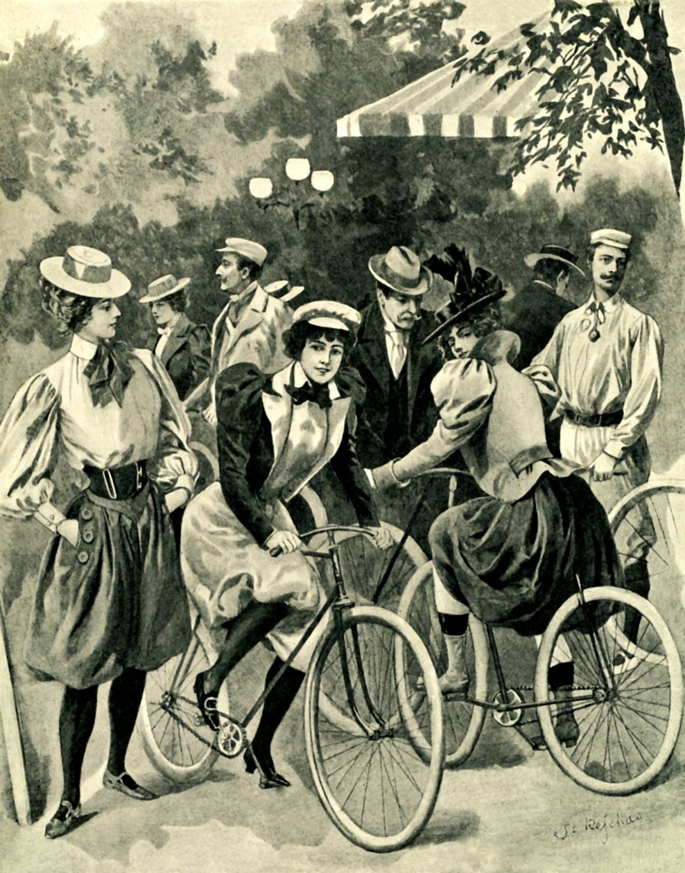 The Fashion for Bicycles in the Bois de Boulogne by Unbekannter Künstler