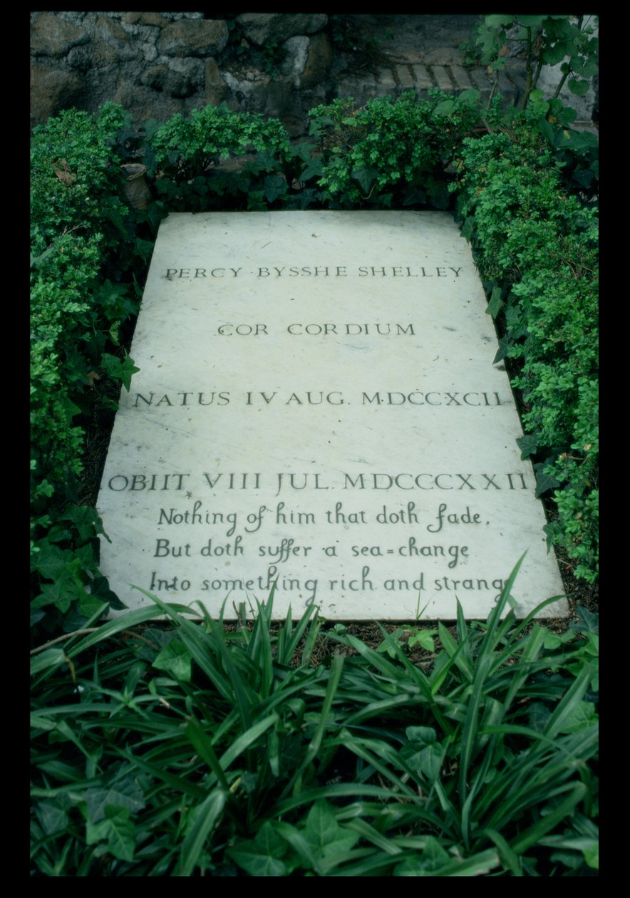 The Grave of Percy Bysshe Shelley by Unbekannt