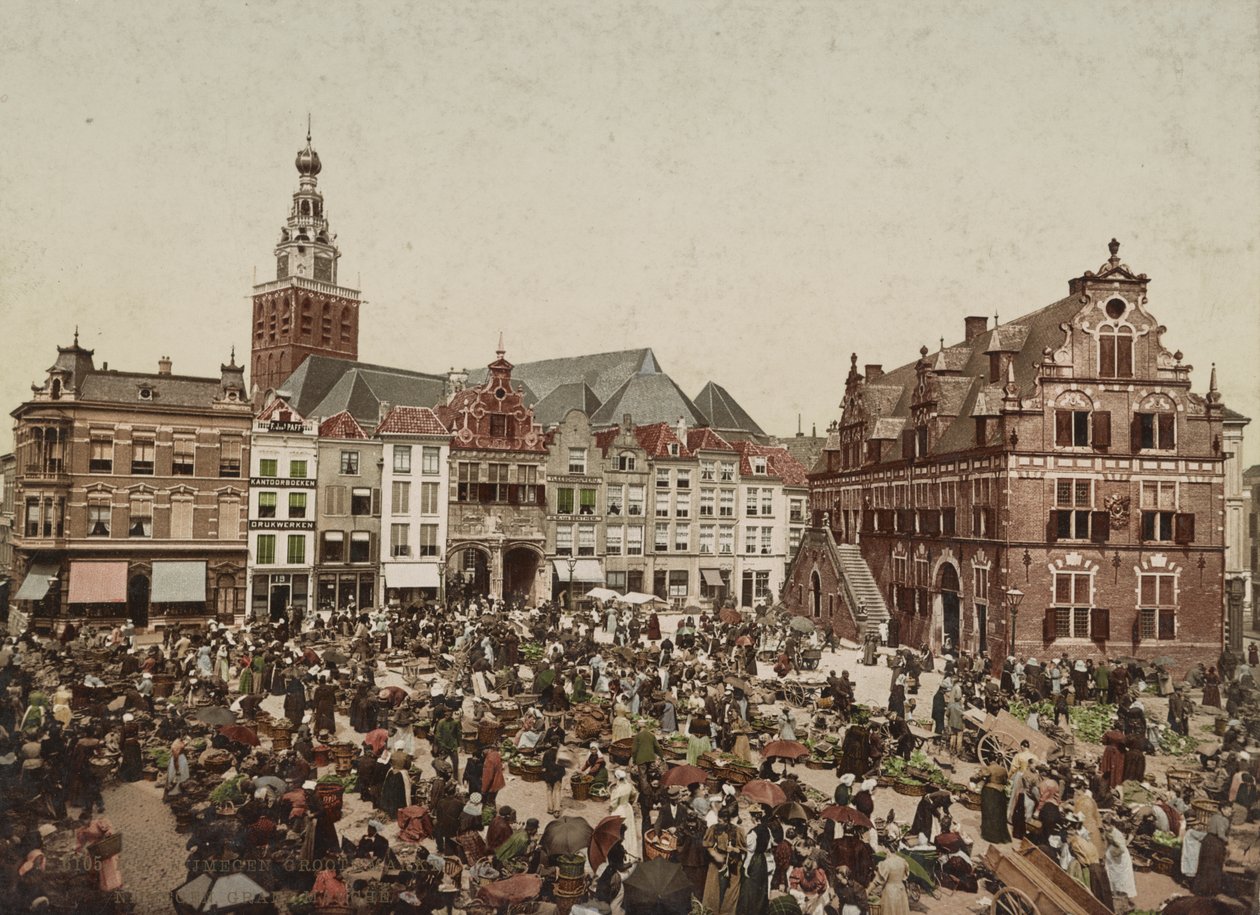 The Great Market, Nijmegen, c.1900 by Unbekannt