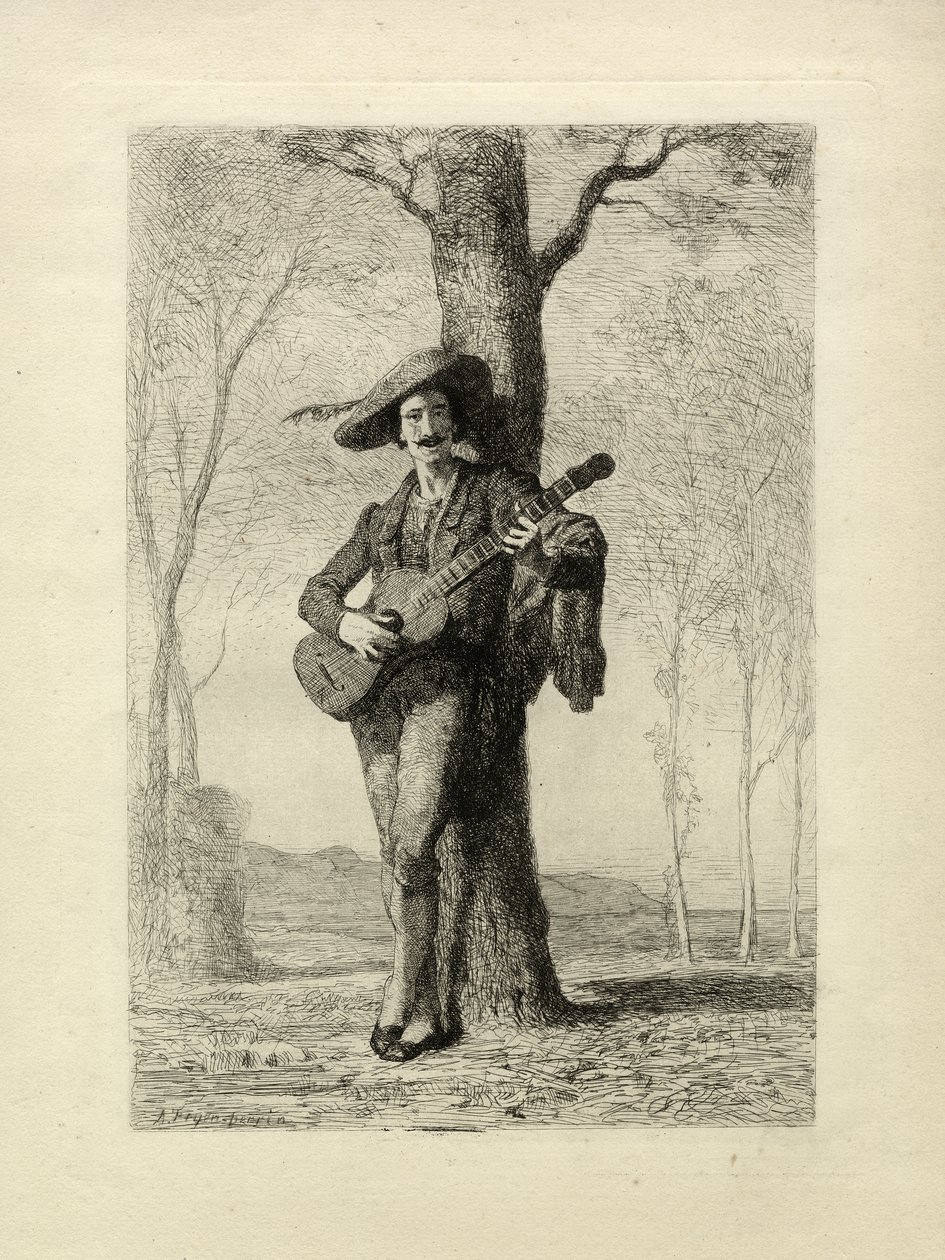 The Guitarist, France, c.1870 by Unbekannter Künstler