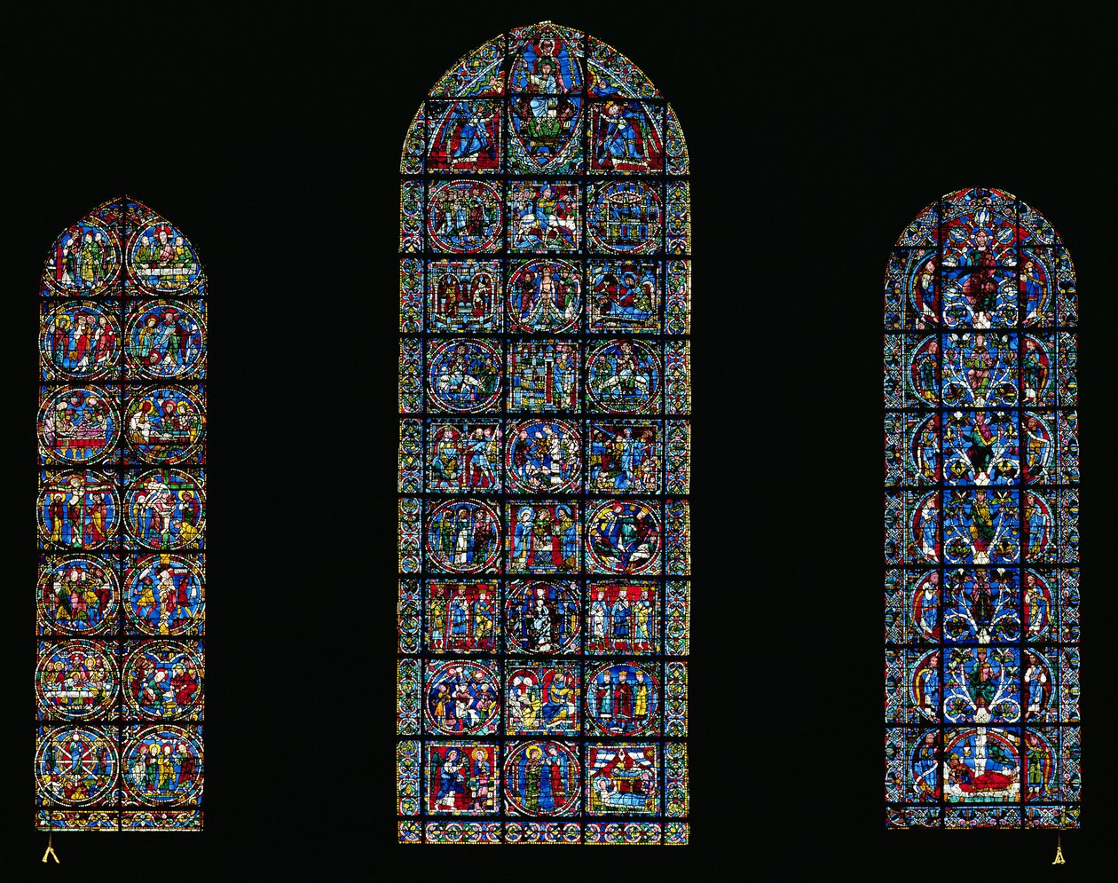 The Passion, The Nativity and the Tree of Jesse (stained glass) by Unbekannt