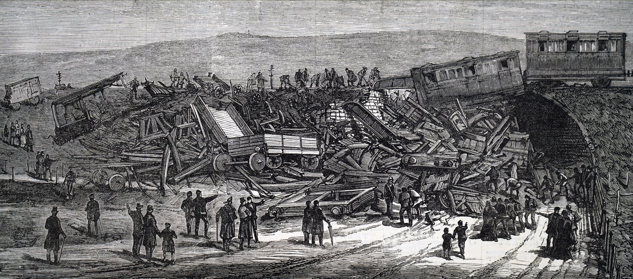 The aftermath of a major train accident by Unbekannt