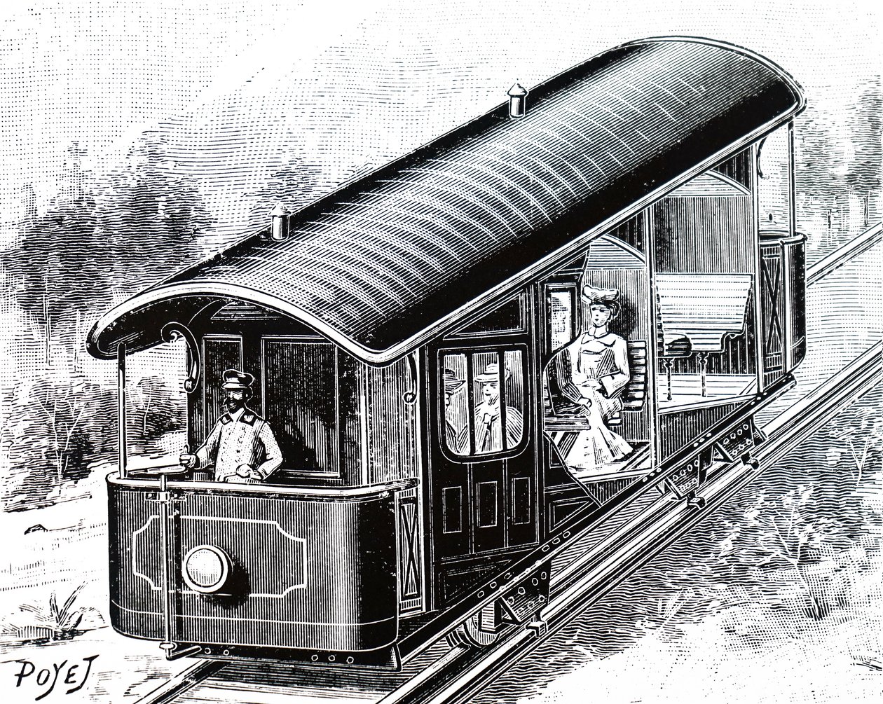 The Electric Car on the Vesuvius Funicular Railway by Unbekannt