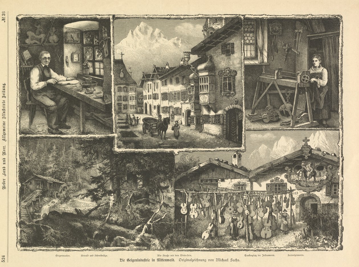 The Violin Industry in Mittenwald, Stuttgart 1882 by Unbekannter Künstler