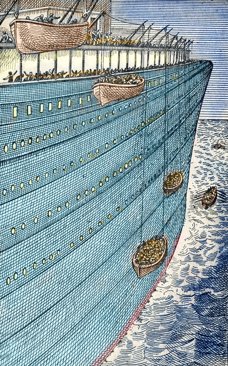 Titanic disaster, the boats set sail by Unbekannter Künstler