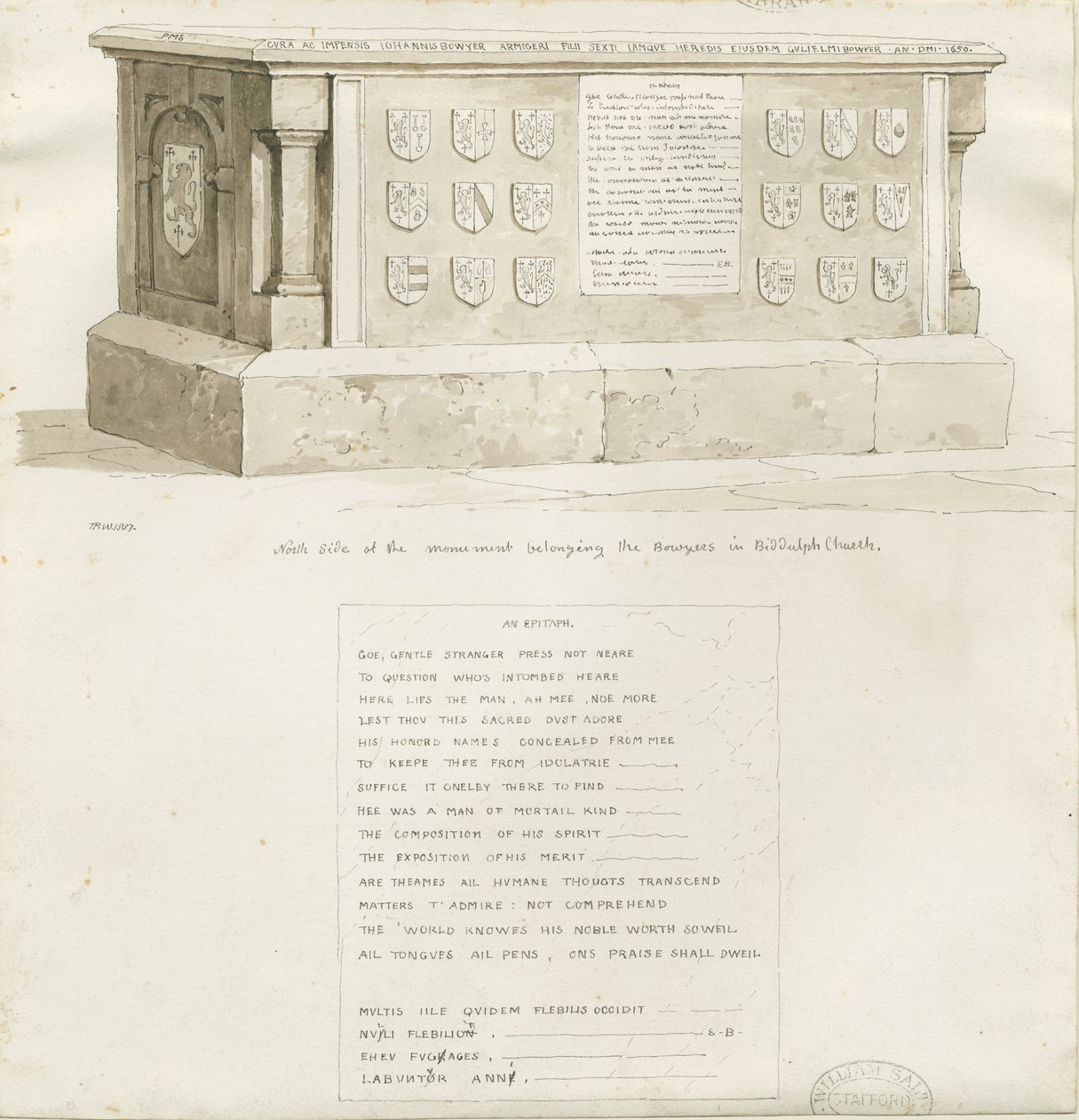 Tomb in Biddulph Church - William Bowyer, 1837 by Unbekannt