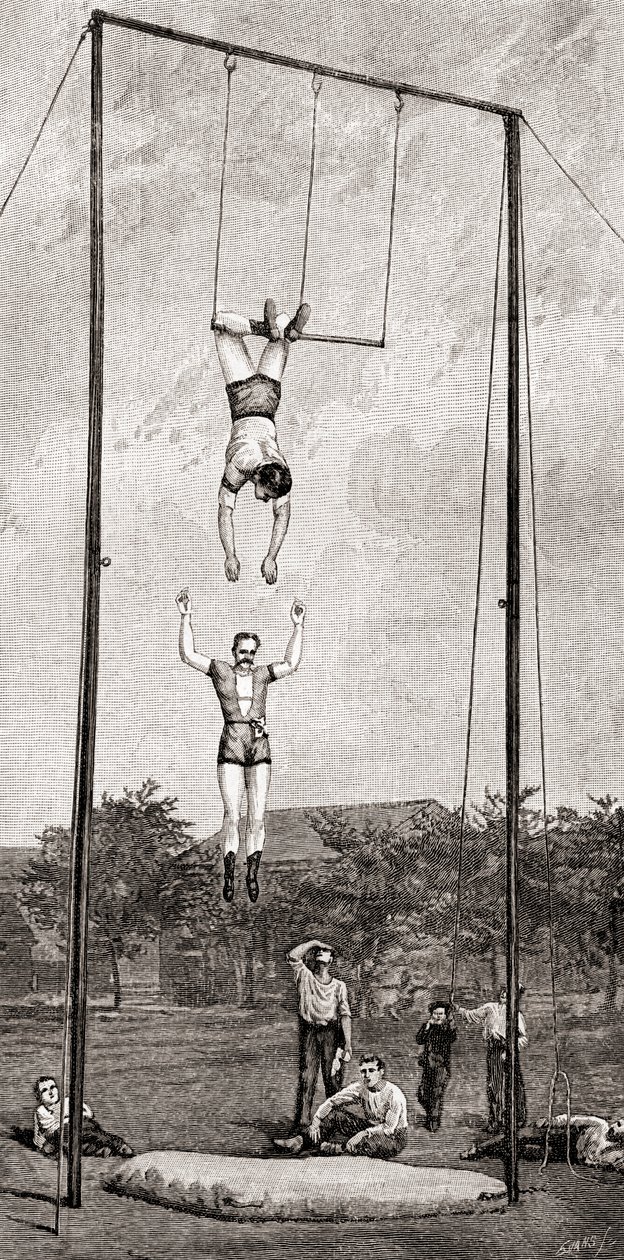Trapeze Artists in the 19th Century by Unbekannt