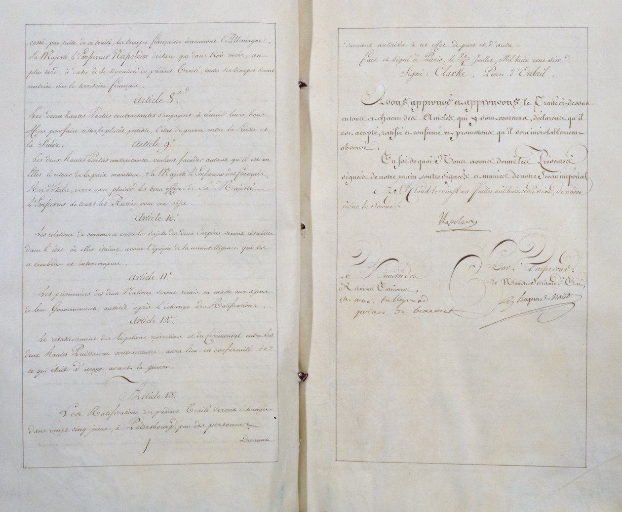 Treaty of Everlasting Peace and Friendship between France and Russia, Signed in Paris on 20th July by Unbekannt