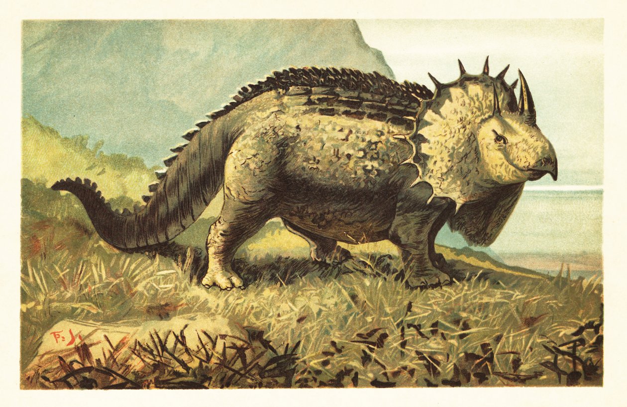 Triceratops Schilderij Dino Wandlamp Triceratops – Unieke Dinolampen