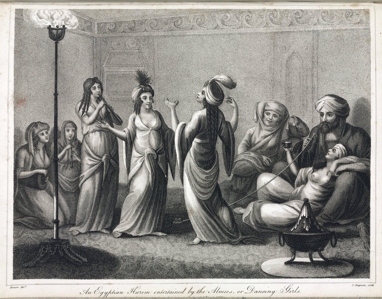 An Egyptian harem, animated by dancers and almees by Unbekannt