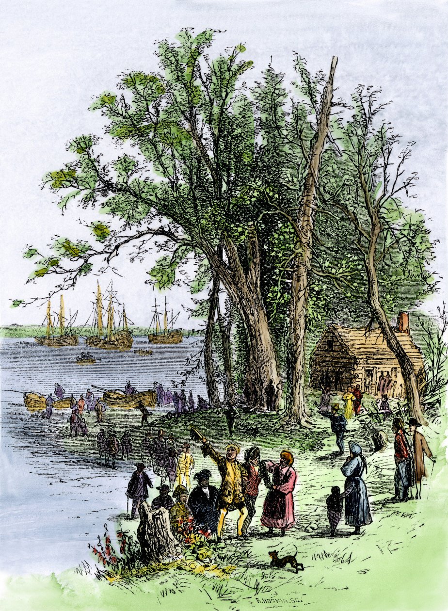 Debarkment of William Penn in Pennsylvania by Unbekannter Künstler