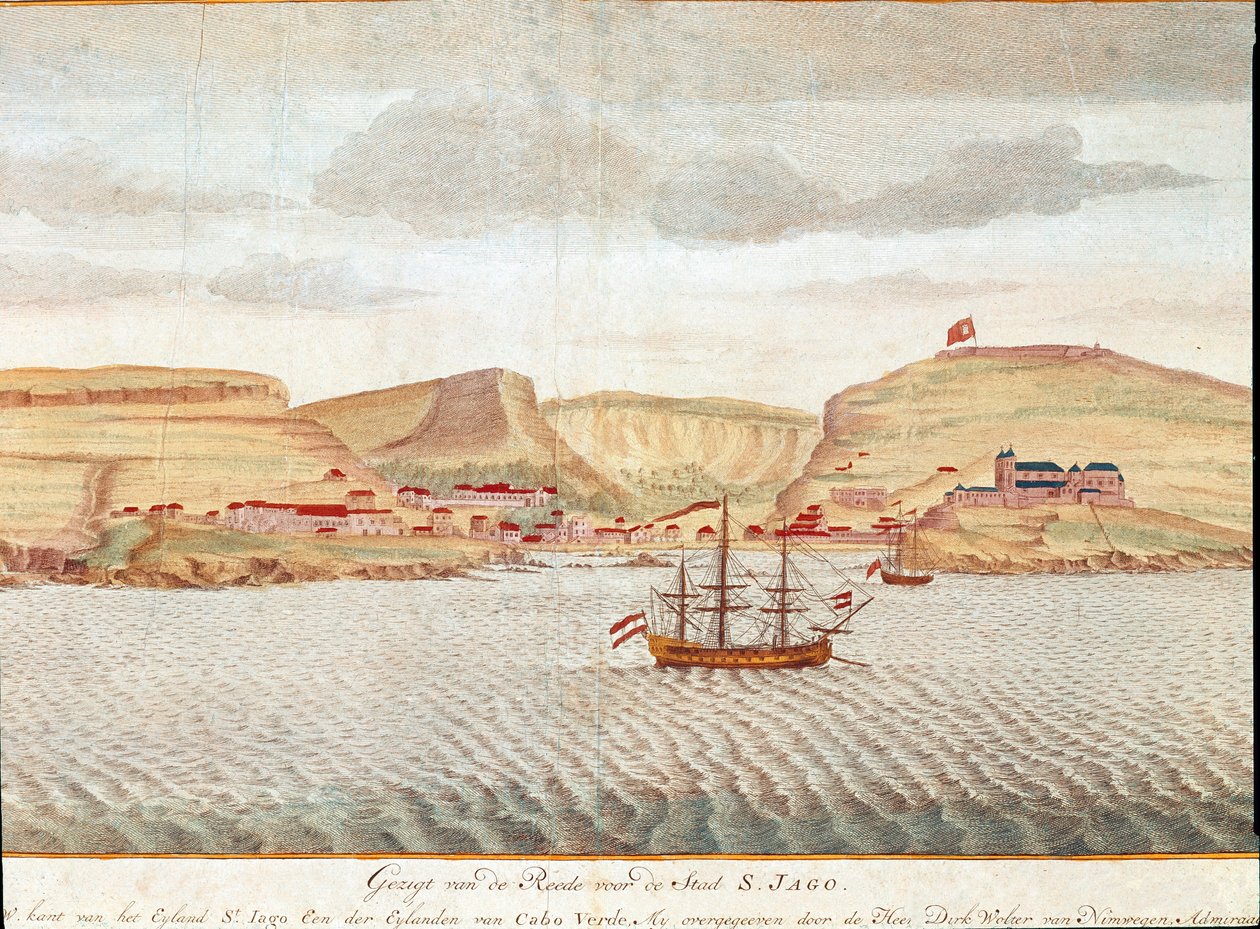 View of Sao Tiago (Santiago) in Cape Verde by Unbekannter Künstler