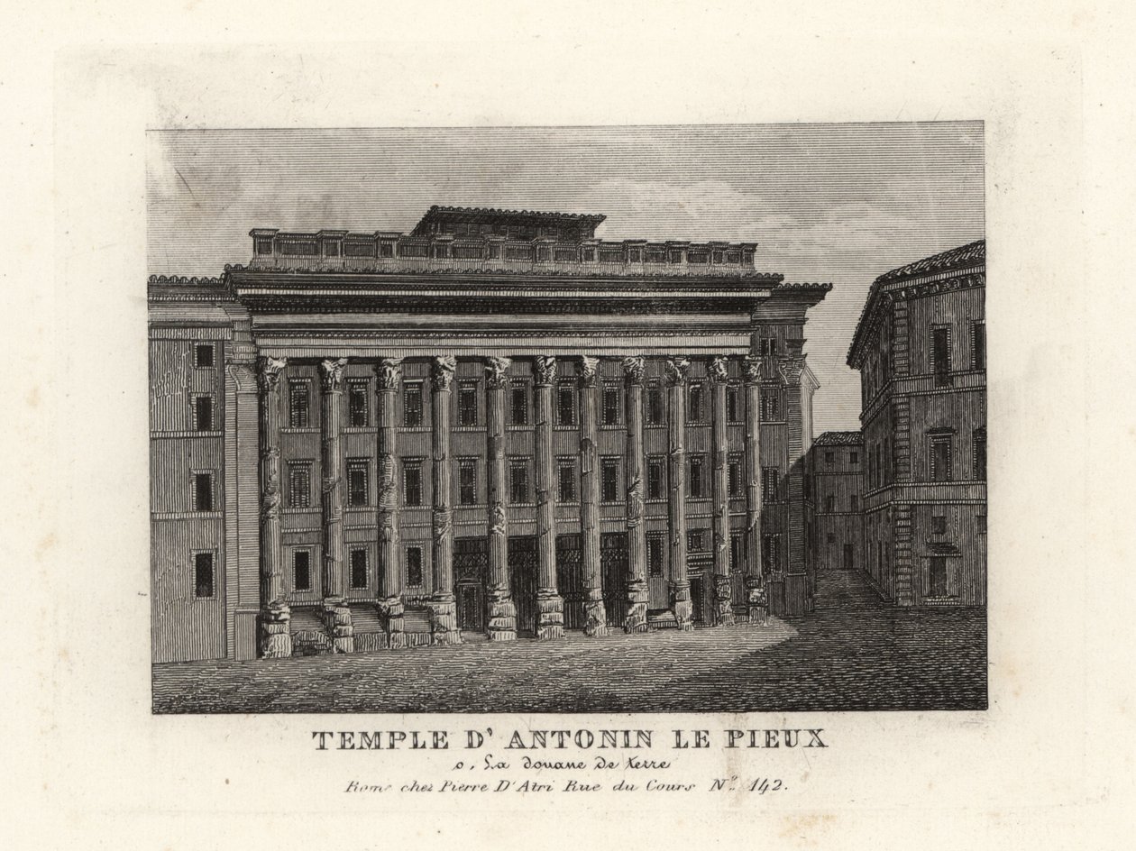 View of the Temple of Hadrian, Rome by Unbekannt