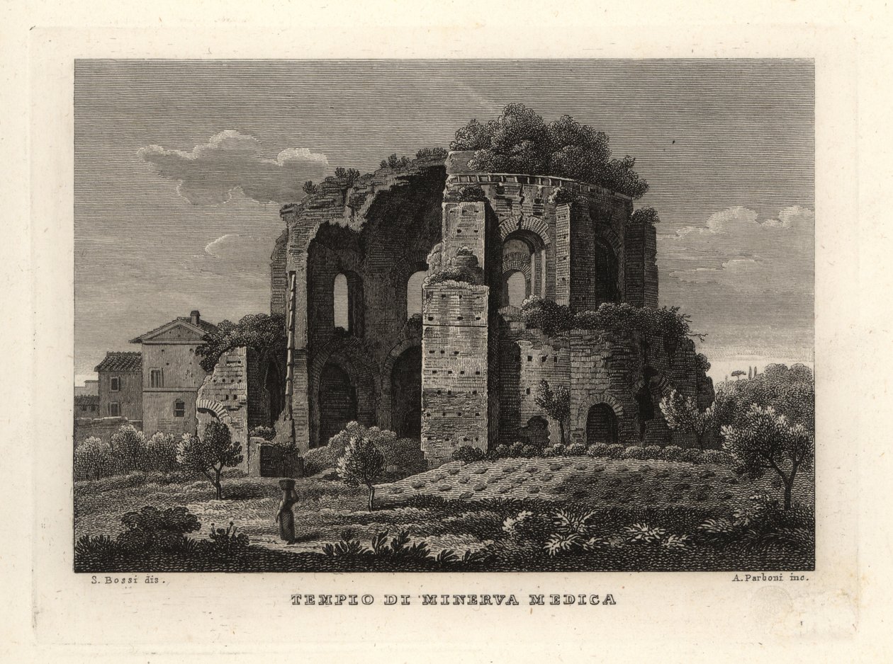 View of the Temple of Minerva Medica, Tempio di Minerva Medica, or Nymphaeum, Rome by Unbekannt