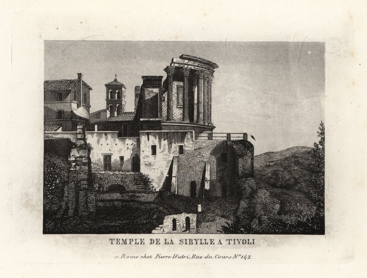 View of the Temple of the Sybil or the Temple of Vesta at Tivoli by Unbekannt