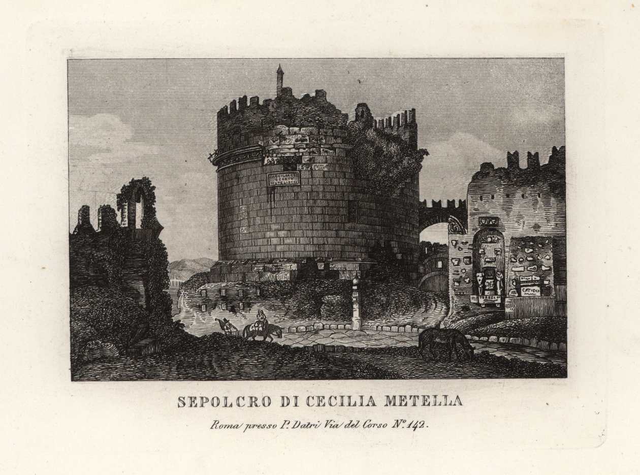 View of the ruin of the Tomb of Caecilia Metella, Rome by Unbekannt