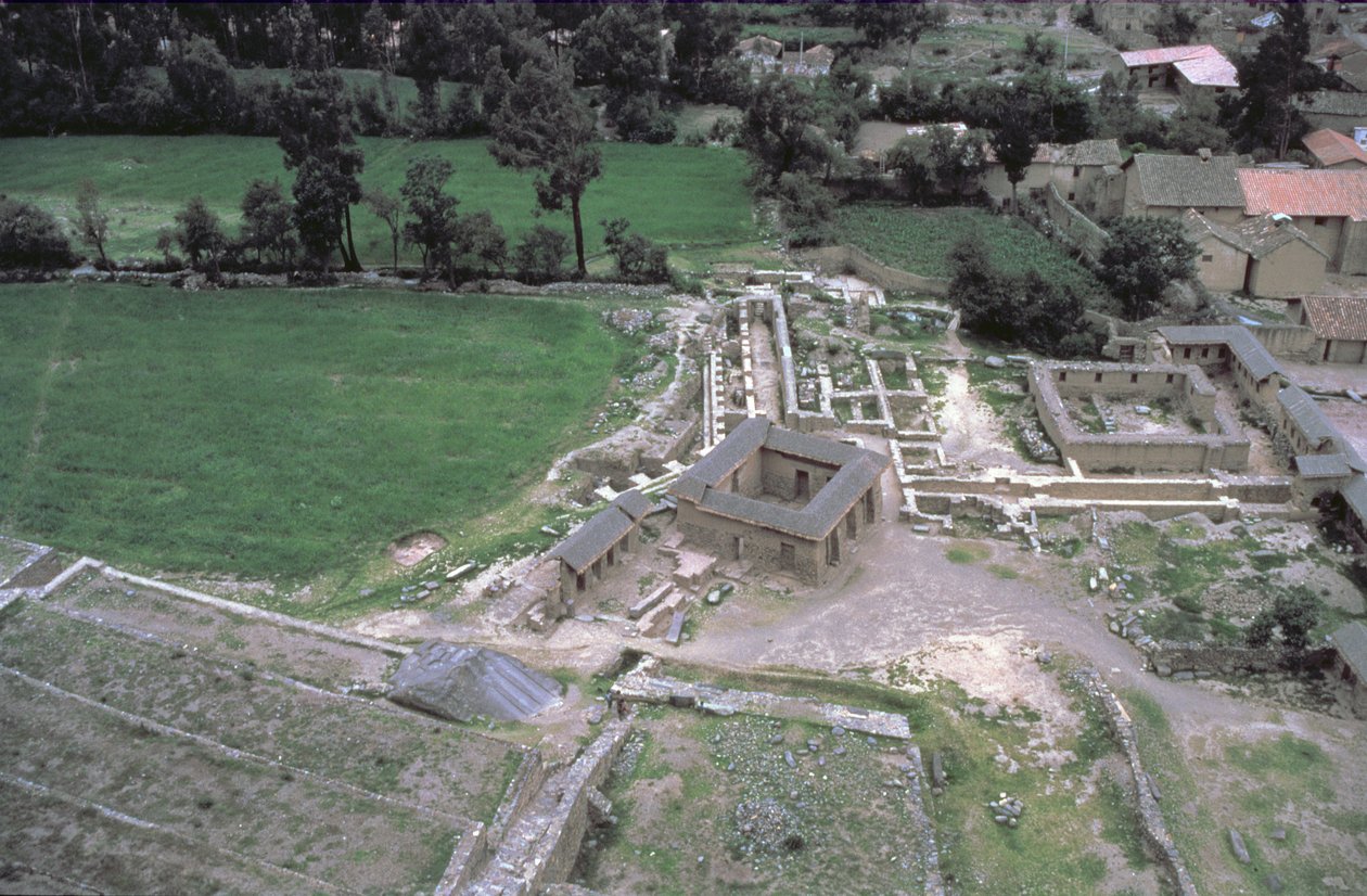 View of the Village Built on Traditional Inca Foundations by Unbekannt