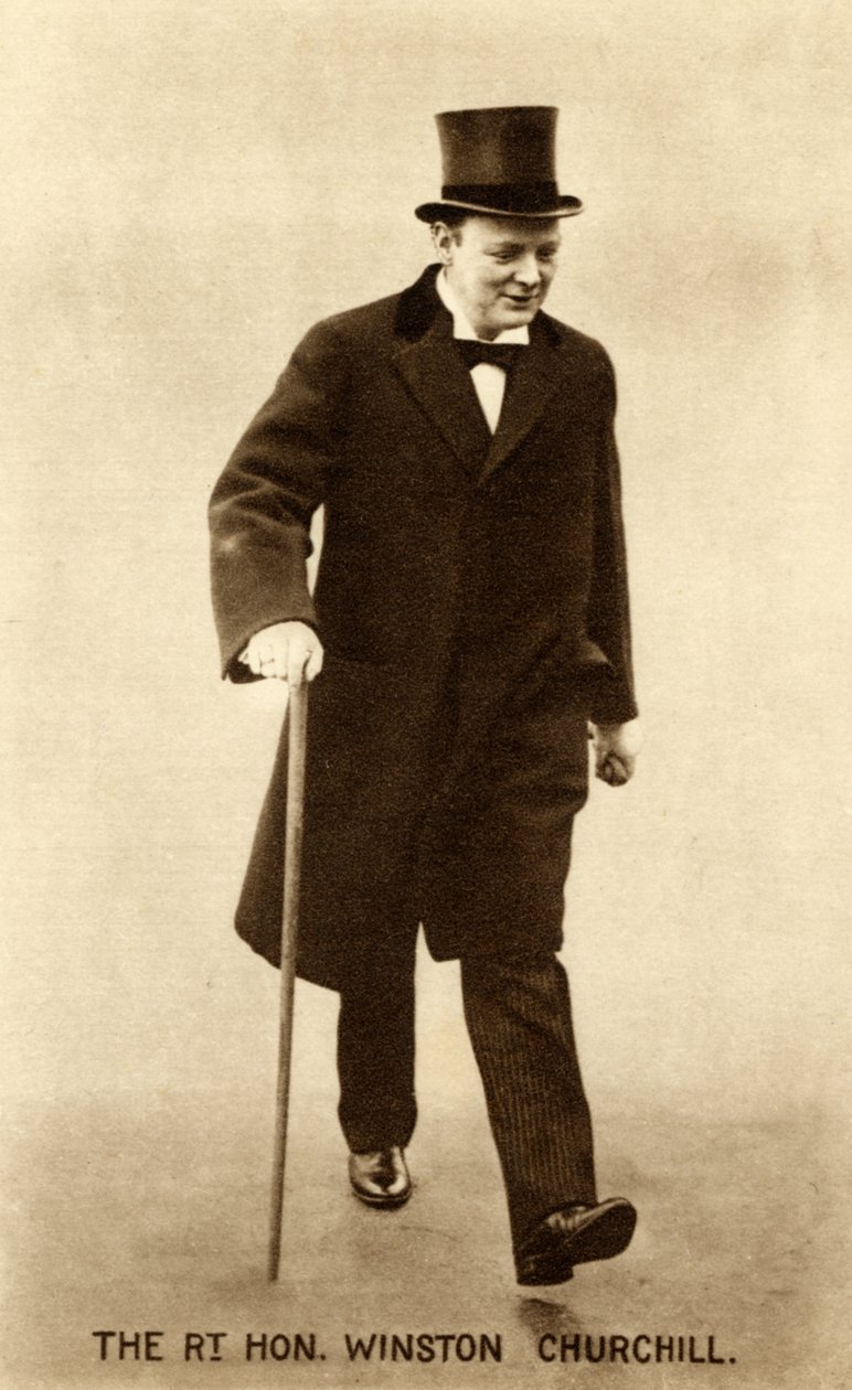 Winston Churchill Visits the Prime Minister Herbert Henry Asquith on Monday 26th 1914 by Unbekannter Künstler