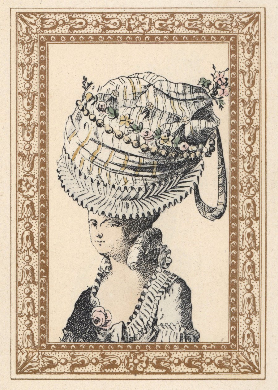 Woman wearing a huge hat called the Happiness of the Century by Unbekannter Künstler