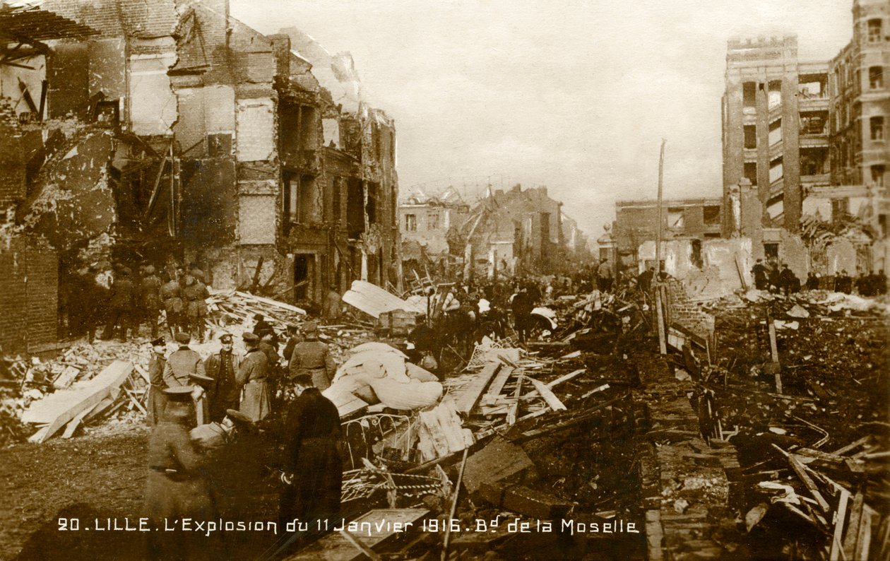 World War 1: Lille After Explosion of 11 January 1916 by Unbekannter Künstler