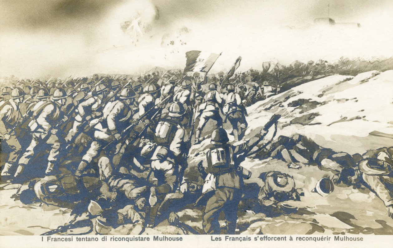 World War 1: The French push to retake Mulhouse by Unbekannter Künstler