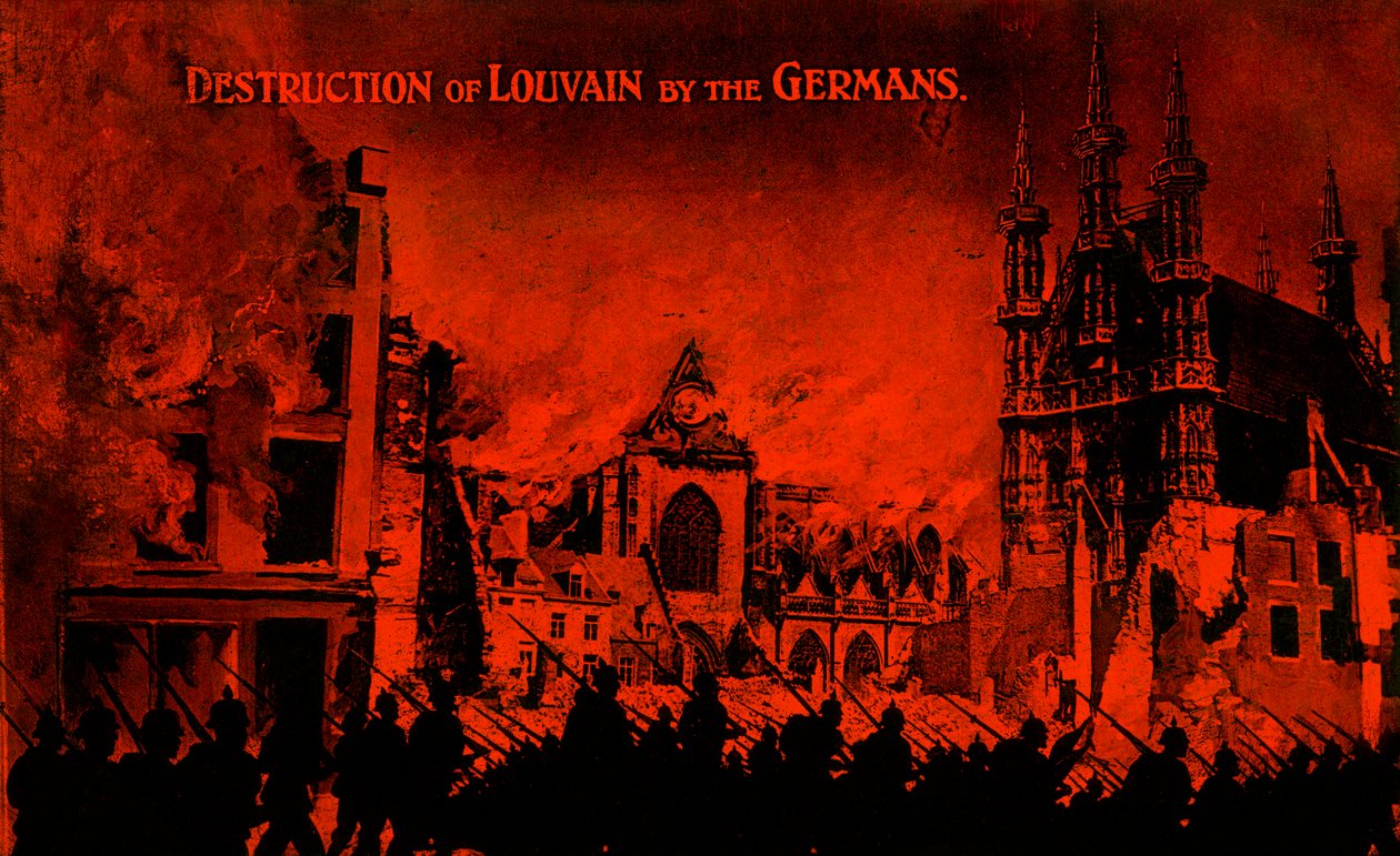 World War I: Destruction of Louvain by the Germans by Unbekannter Künstler