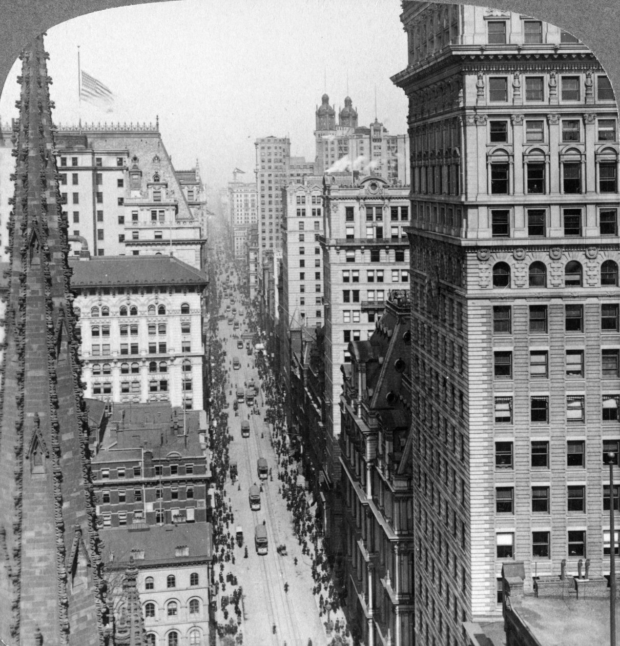 From the Empire Building Past Trinity Church up Broadway by Underwood and Underwood