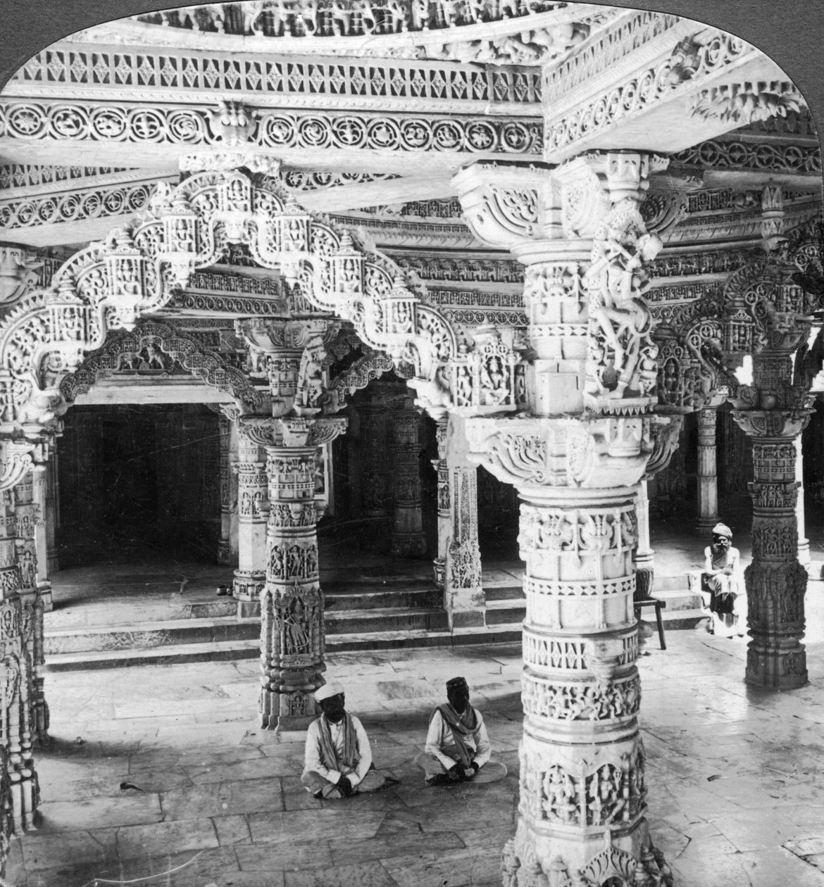 Interior of the Temple of Vimala Sah, Mount Abu, India, 1903 by Underwood and Underwood