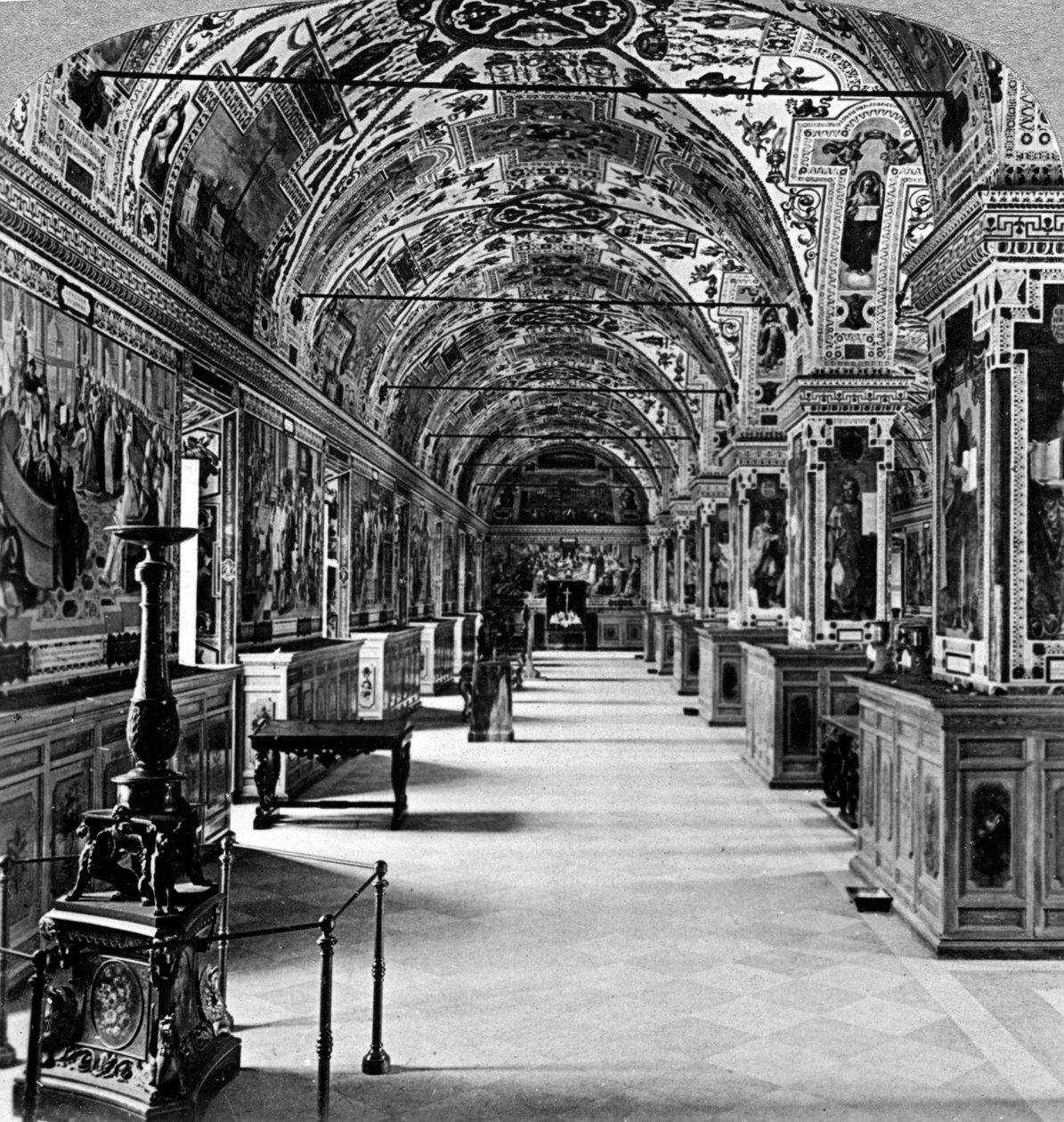 Interior of the Vatican Library, Rome, Italy by Underwood and Underwood
