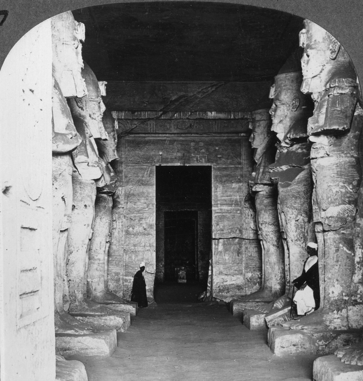 Interior of the Rock-Hewn Temple of Abu Simbel, Egypt, 1905 by Underwood and Underwood
