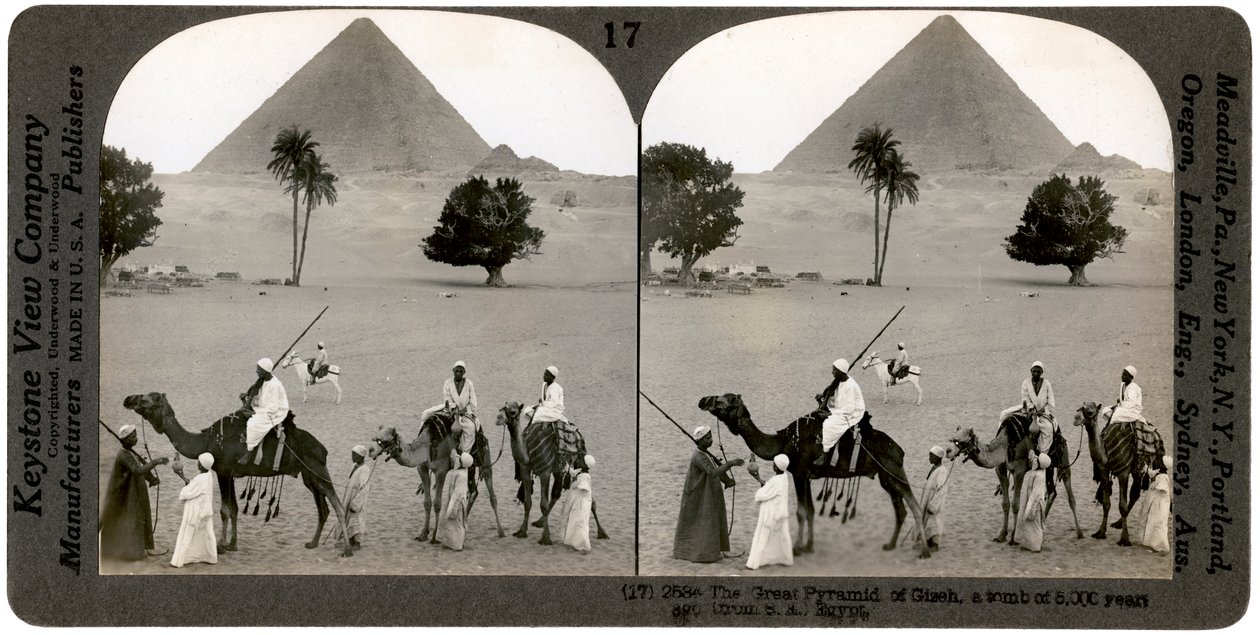 The Great Pyramid of Giza, Egypt, 1905 by Underwood and Underwood