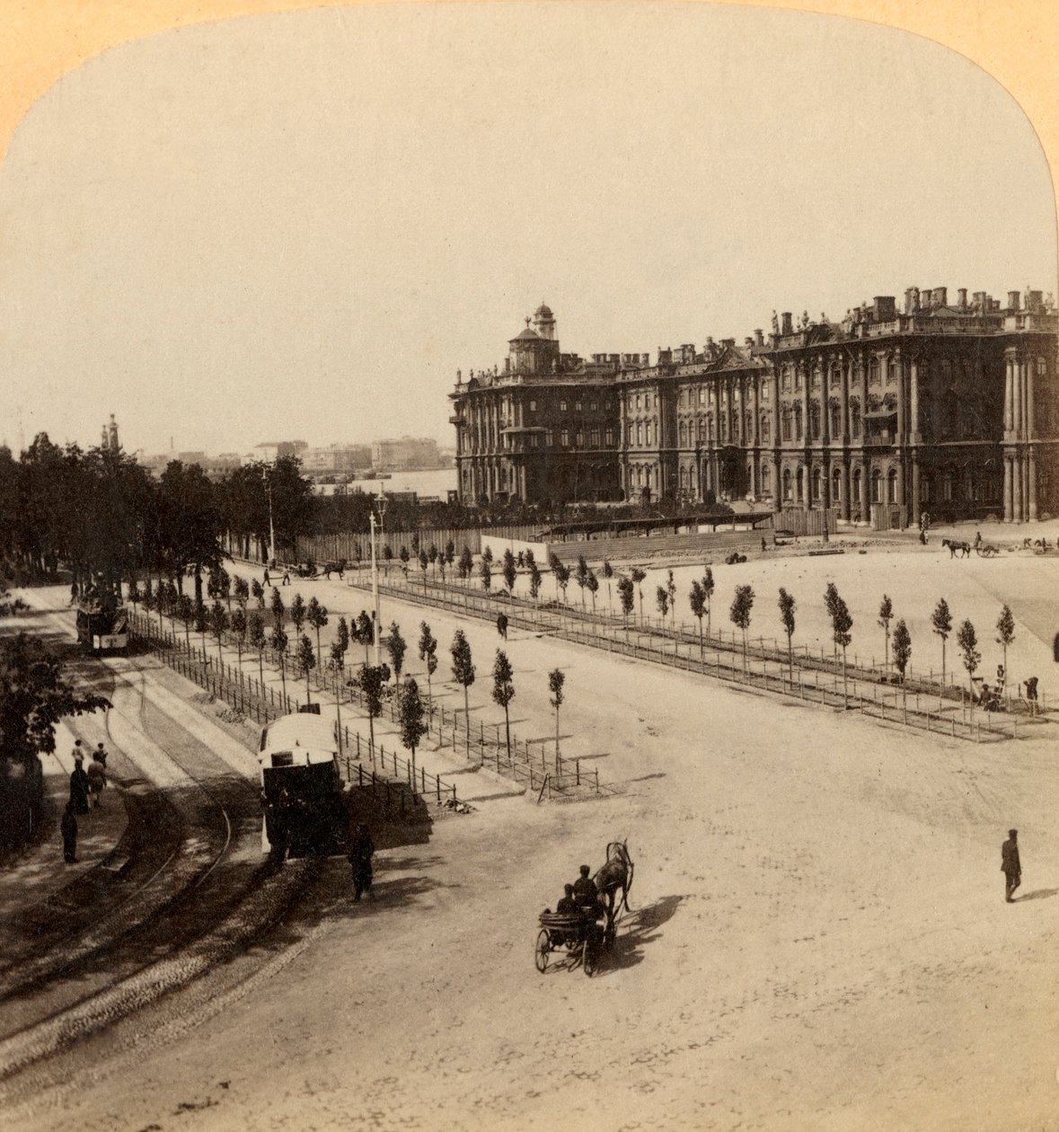 The Imperial Winter Palace from Nevsky Prospect, St. Petersburg, Russia, 1897 by Underwood and Underwood