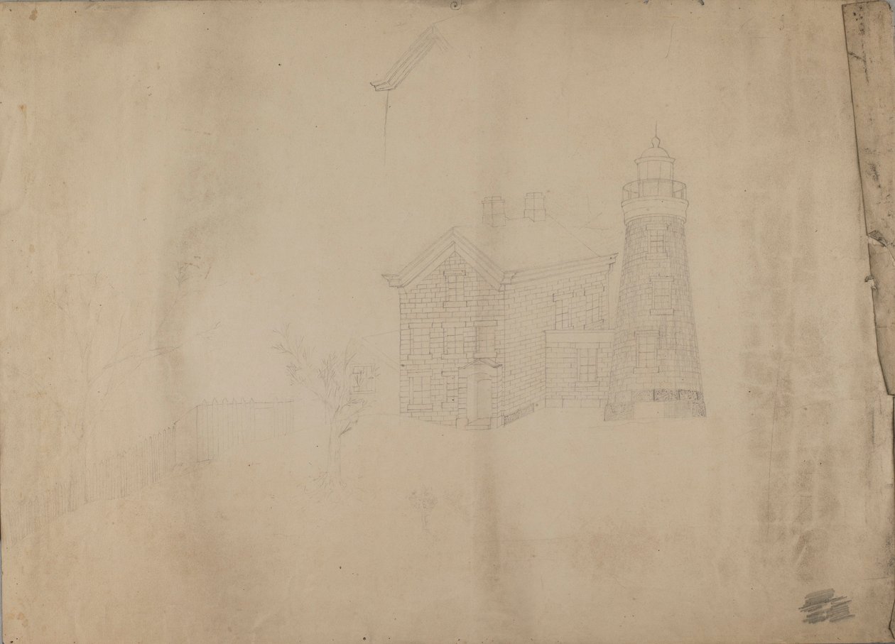 Lighthouse and House by Unidentified