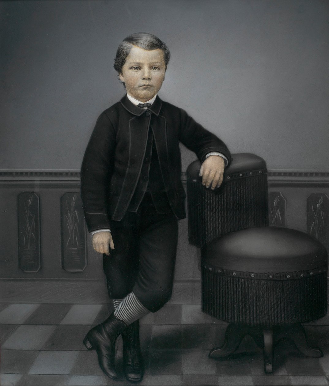 Young Boy in Black Suit by Unidentified
