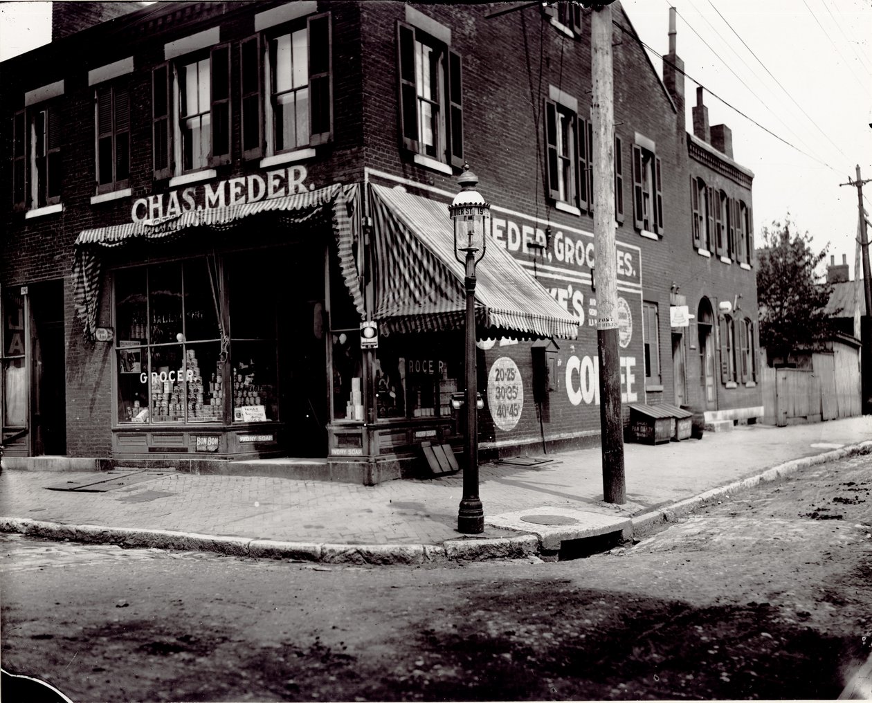 Charles Meder Grocery Store at the Corner of Nineteenth and Dodier Streets by Unknown