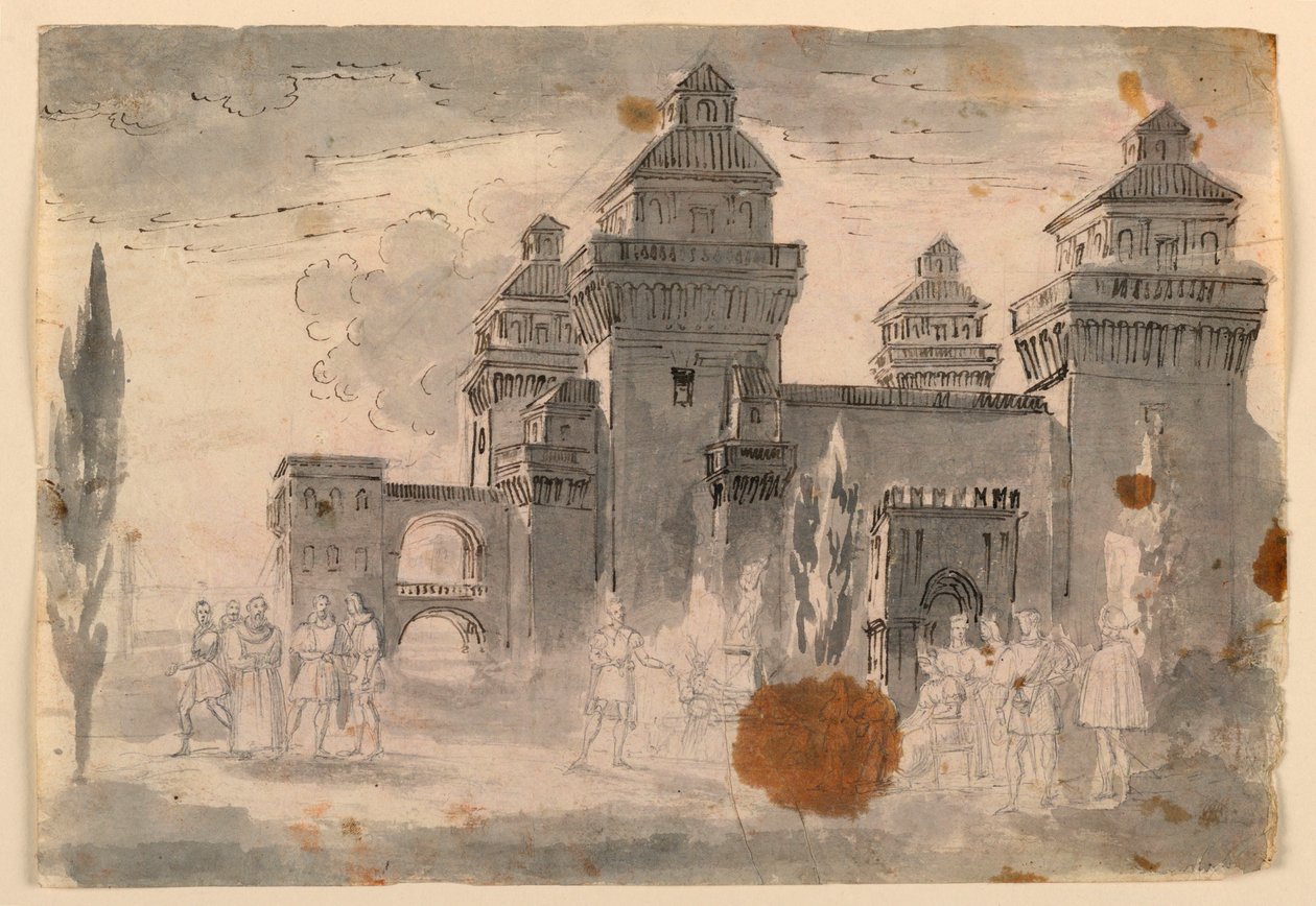 Stage Design, View of Castle by Unknown