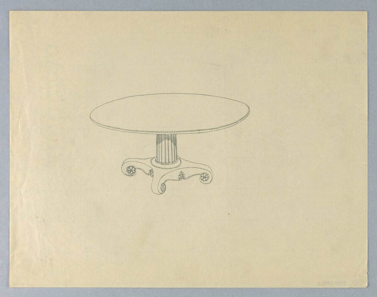 Design for Round Dining Table on Scroll-Like Feet by Unknown