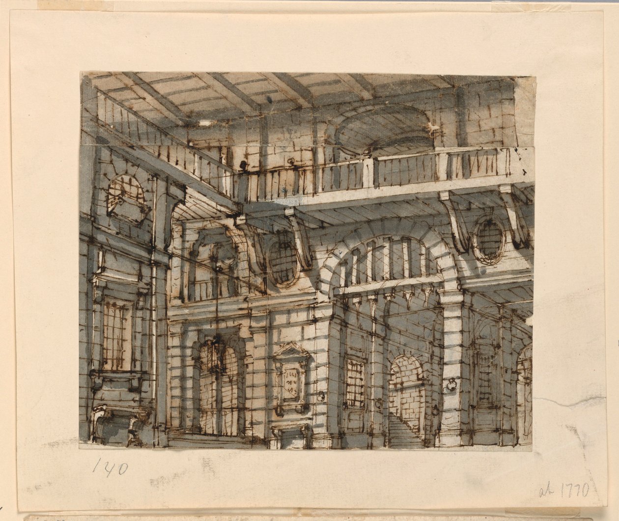 Stage Design, Interior of Prison Court by Unknown