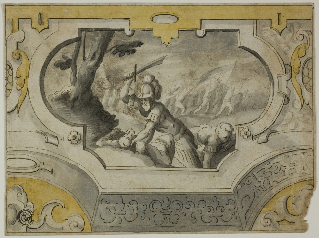 Battle Scene (for Overdoor Decoration) by Unknown