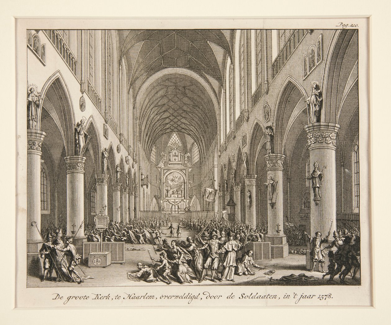 The Great Church in Haarlem, Overwhelmed by Soldiers by Unknown