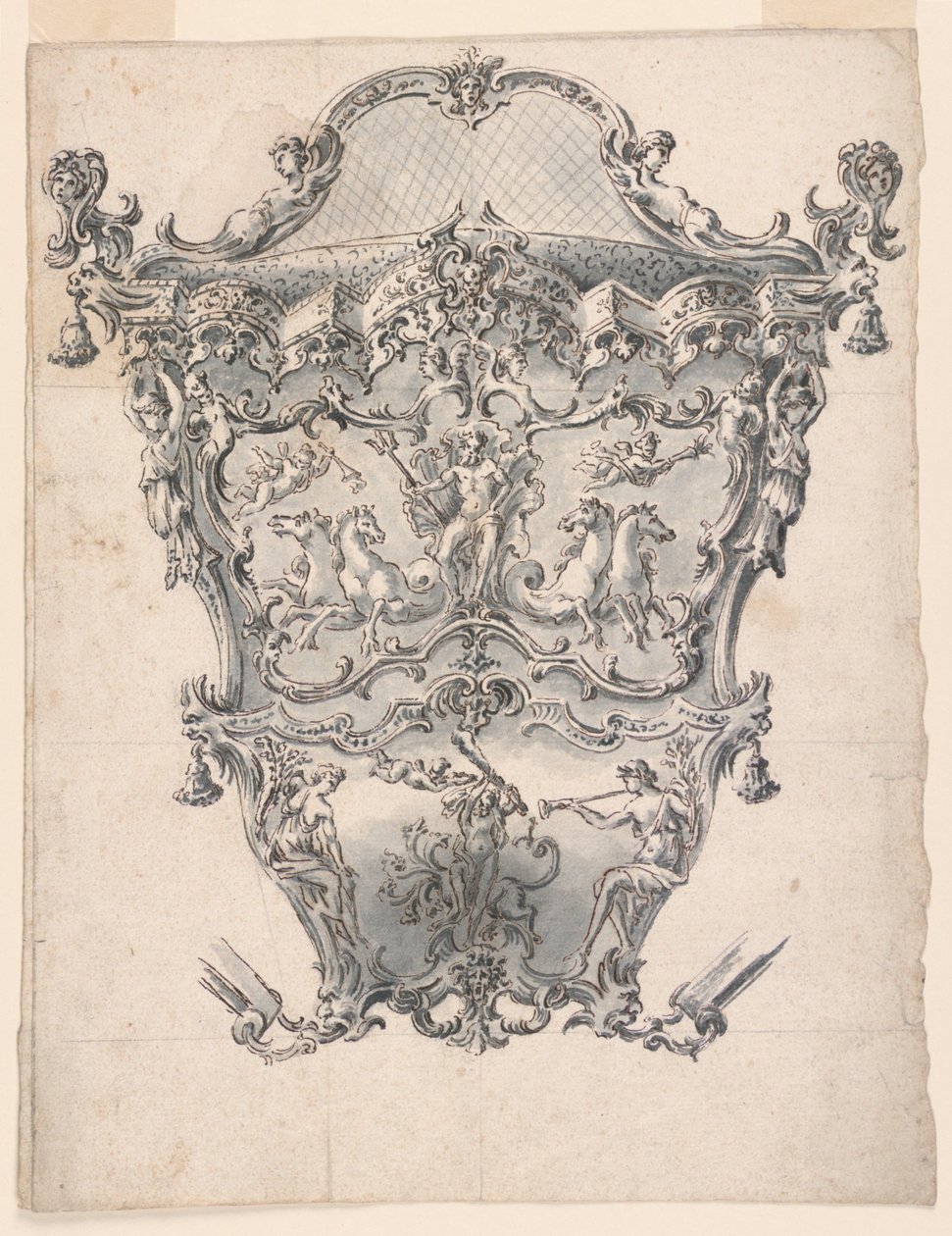 Design for a Back Panel of a Coach by Unknown