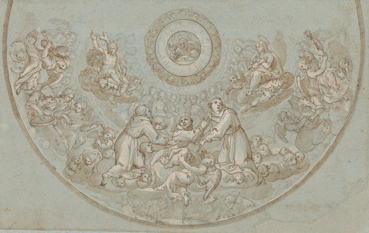Design for an Apse with Franciscan Friars and Groups of Angels by Unknown