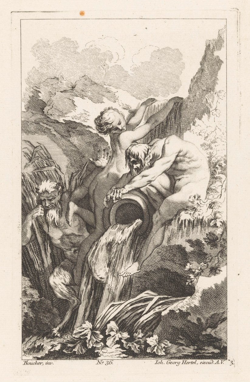 Fountain with Man, Woman and Satyr, Various Fountains (series title) by Unknown